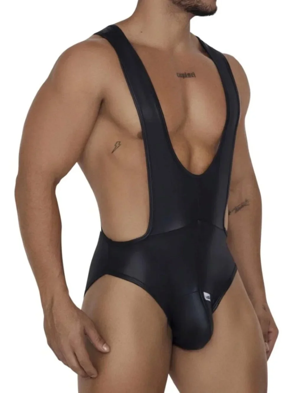 [SM/MD] [LG/XL] Candy Man Die Cut Bodysuit Black 99693